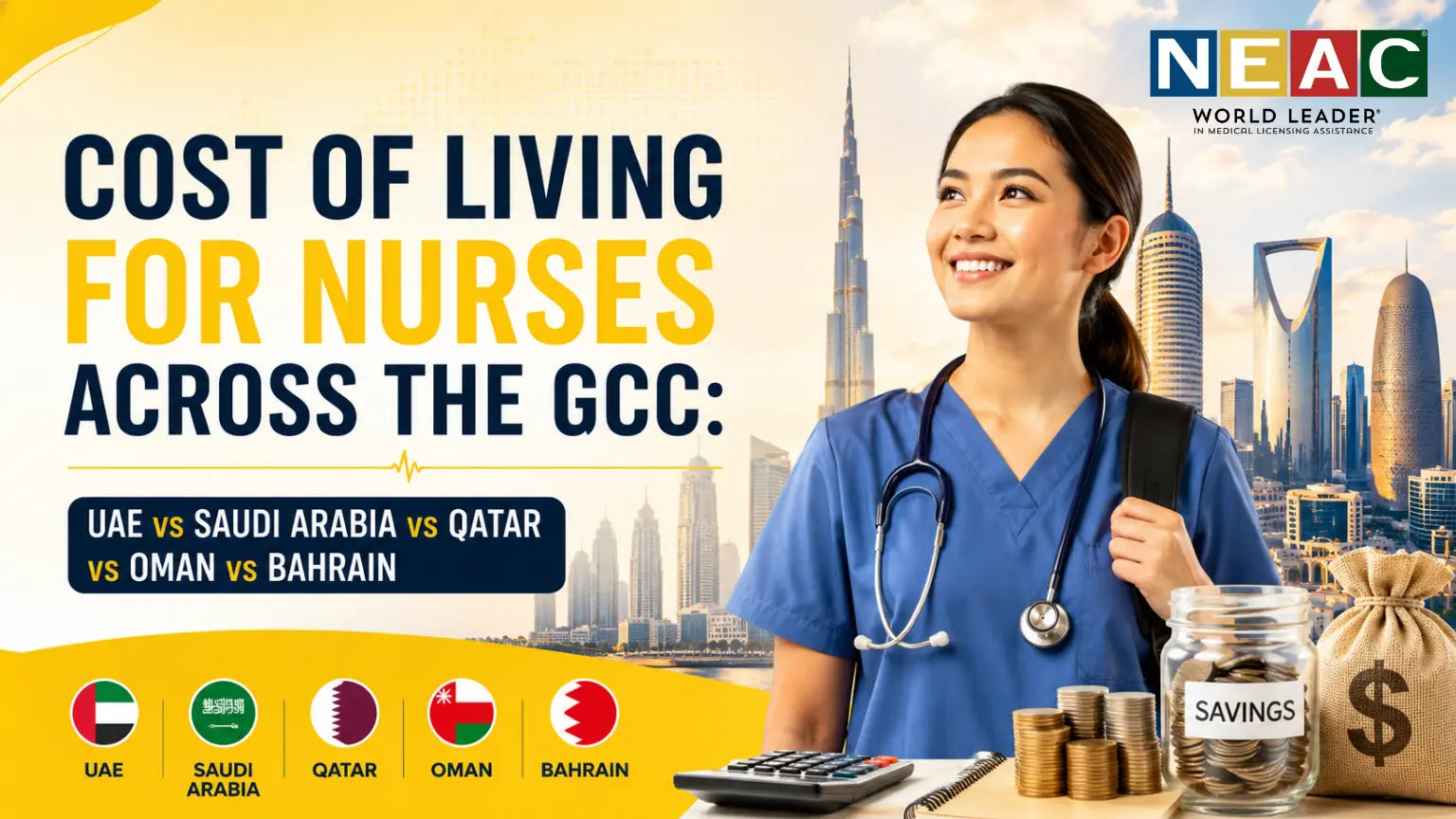 Cost of Living for Nurses Across the GCC: UAE vs Saudi Arabia vs Qatar vs Oman vs Bahrain